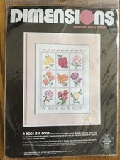 Retro Floral Cross Stitch Kit " A Rose Is A Rose " Dimensions NIP sealed