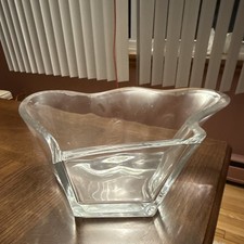 Clear Glass Abstract Art Decorative Bowl Glossy Finish