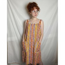 Vintage 70 s Housedress with Pockets, Komar for Leisurely Living, Small
