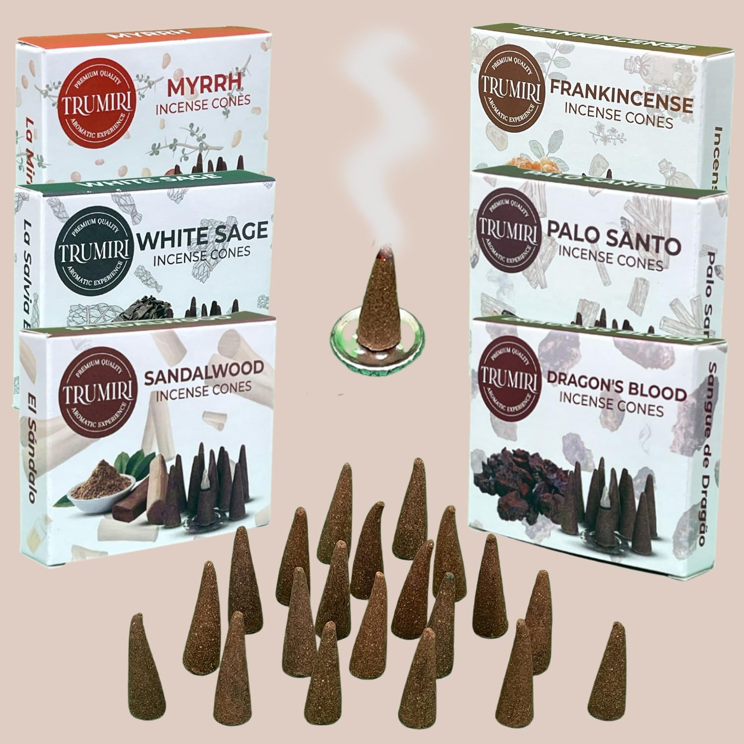 Trumiri Woody Incense Cones - Variety Pack - Total 60 Cone Incense (6 Scents ...