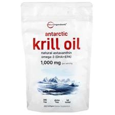 2 X  Micro Ingredients, Antarctic Krill Oil, 300 Softgels (500 mg per Softgel)
