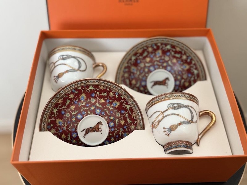 Hermes Cheval d'Orient Coffee Cup Saucer Tableware 2 set Horse