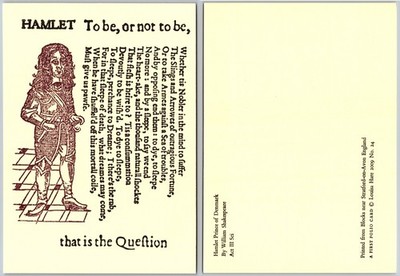 Continental Hamlet Prince of Denmark Postcard