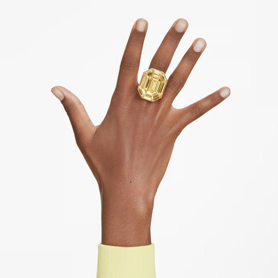 NEU UND VERPACKT Swarovski Lucent Ring Achteckform, Gelb, Gold Größe 50 & Geschenktüte 330 £