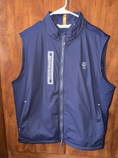 Peter Millar Men's XL Hyperlight Fuse Navy Full Zippered Vest Golf Performance