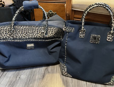 DVF Diane Von Furstenberg Rolling Carry On Bag Matching Tote Set Blue Print