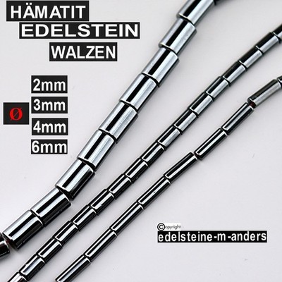 Hämatit Perlen Walzen Zylinder Strang Zwischen Teile Perlen Edelstein Ketten DIY
