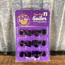 True Lok TK-7106-003 Mini Size Guitar Locking Tuners Single Pin 6 In Line Black