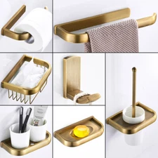 Antique Brass Bath Accessories Towel Bar Ring Toilet Bathroom Hardware Set Zx006