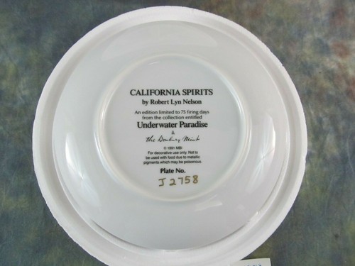 Danbury Mint Under Water Paradise "California Spirits" Collector Plate 1991 - Picture 4 of 4