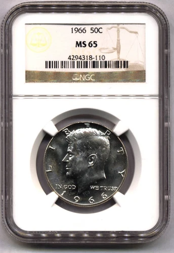 1966 50c Kennedy Half Dollar NGC MS65 REGULAR STRIKE