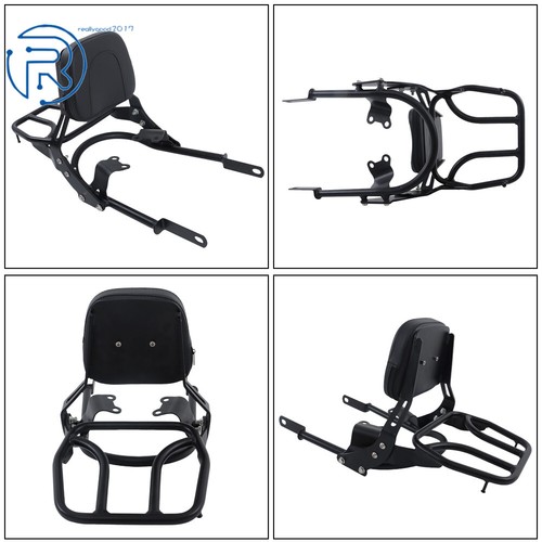 Backrest Sissy Bar w/ Luggage Rack For Bonneville T100 T120/Black 2016-2024 - Picture 4 of 10