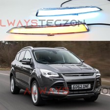 Led Daytime Running Lights Drl Fog Lamp For Ford Kuga 2013-2016 Yellowblue