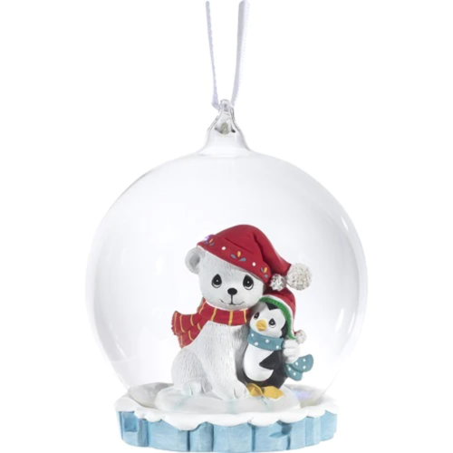 You’re A Warm Hug On A Cold Day Polar Bear and Penguin LED Ornament - Picture 1 of 2