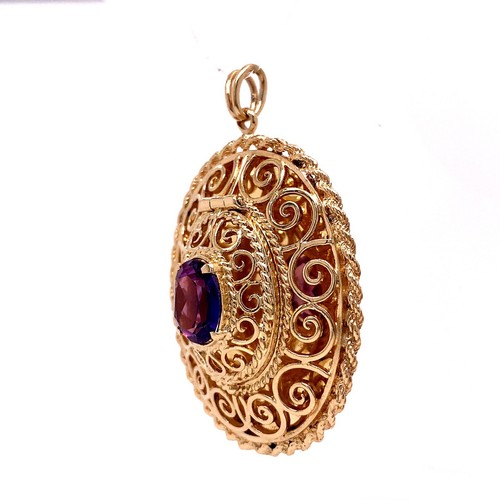 14KT YELLOW GOLD AMETHYST DEFUSER PENDANT - Picture 8 of 10