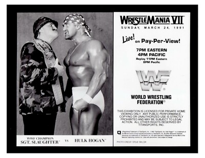 WWE WRESTLEMANIA 7 OFFICIAL LICENSED 8X10 ORIGINAL PROMO PHOTO HOGAN WMVII 1991