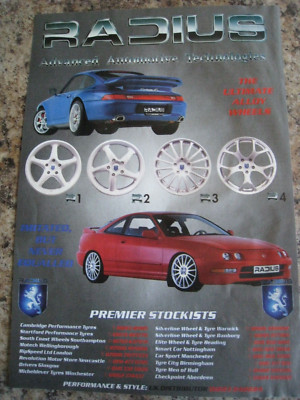 RADIUS PERFORMANCE AND STYLE STOCKISTS ALLOY WHEELS  1998 ADVERT A4 SIZE FILE 15