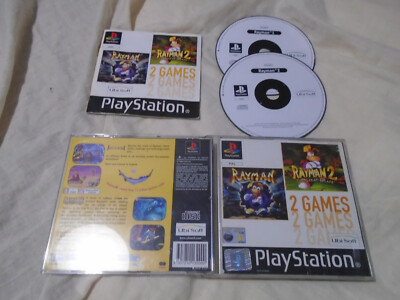 Rayman 1 + 2 Doppel PS1 (KOMPLETT) Black Label Selten Sony PlayStation