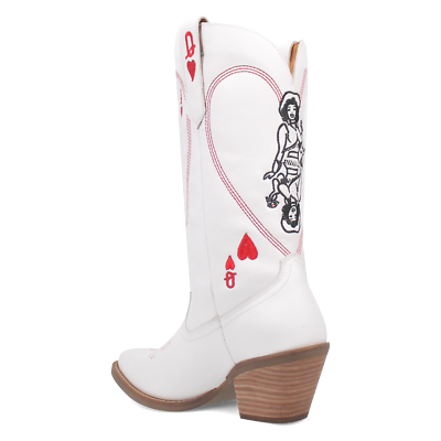 Dingo Ladies Queen A Hearts White Leather Boots DI174-WHT | eBay