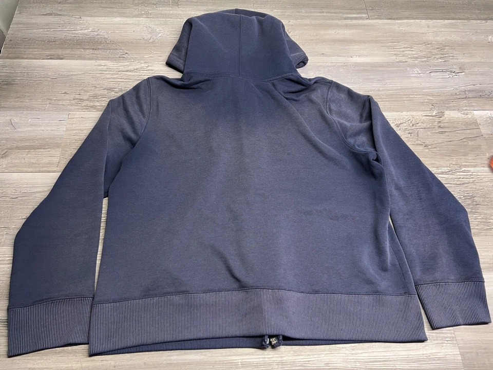 Vintage 90s Y2K Blank Zip Up Hoodie Navy Blue Studio Works Faded Womens XL Boxy - Image 2 of 4