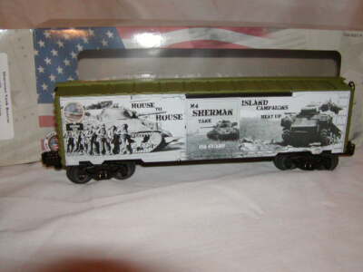 Lionel 1938220 Sherman Tank Box Car O 027 2019 Made U.S.A. WWII Shelf ...