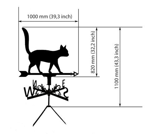 Cat Metal Weathervane, Weather Vane, home roof decor - Picture 4 of 19