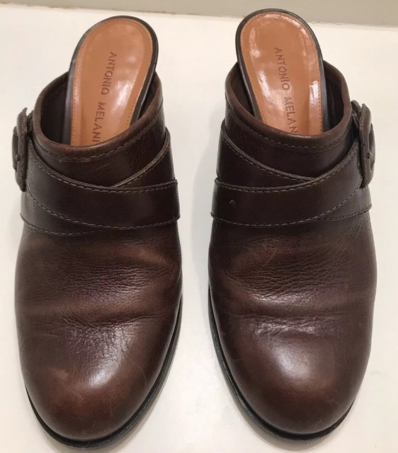 Antonio Melani Women Mules Slide Heels Shoes Jolene Brown Size 8 Medium GUC | eBay