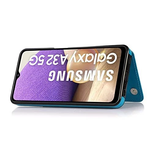 Samsung Galaxy A32 5G 6.5 inch Shockproof Phone Case with Tempered Glass Blue