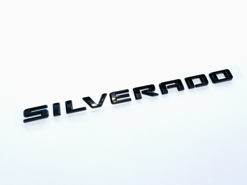 Gloss Black Tailgate LT Letter Logo Emblem For 2019-2021 Chevrolet Silverado 1500 Z71 4x4