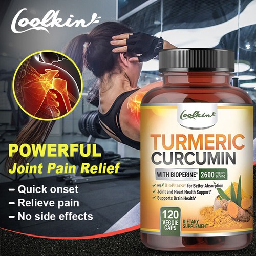 Curcuma curcuma ad alta potenza 95% 2600 mg con estratto di pepe nero BioPerine - Foto 6 di 11