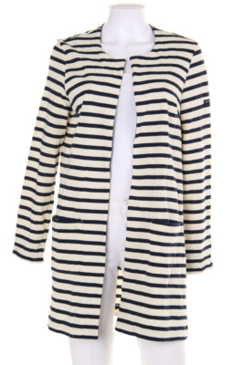 SAINT JAMES Cardigan Cotton Stripes D 38 blue créme