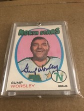 GUMP WORSLEY DECEASED AUTOGRAPHED HOCKEY CARD VERY RARE
