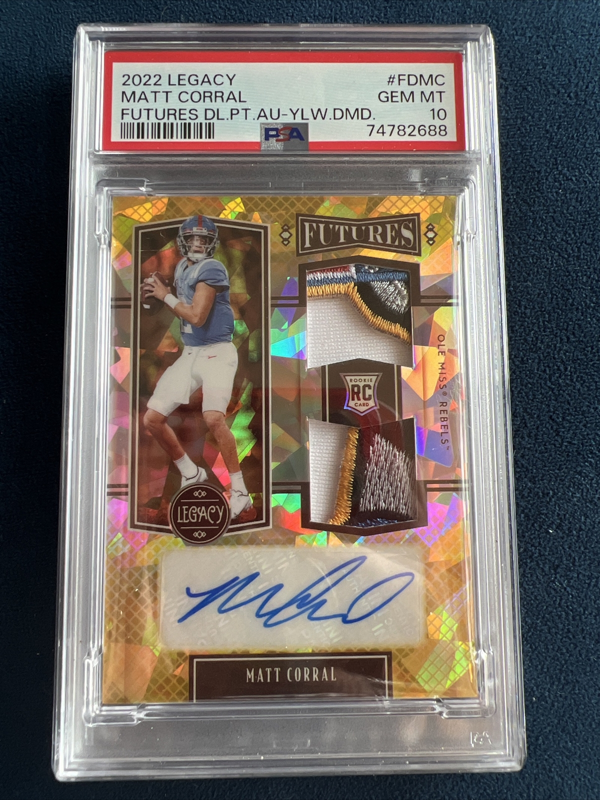 Matt Corral Panini Legacy Futures Dual Patch Autograph #FDMC Base