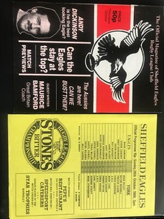Sheffield v York rugby league programme and team sheet 1986/87 Season