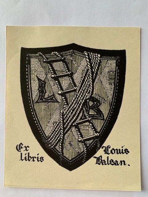 Ex-libris BALSAN Louis, 90 x 80 mm, 20è