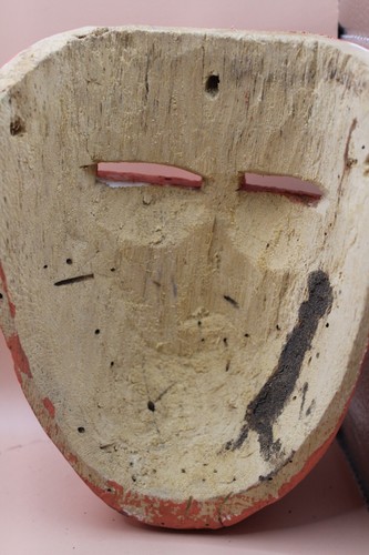 901 WOODEN MASK 2 Pzas Decorative HALL HANGING Hand Carved Folk Artesania nov - Picture 8 of 8