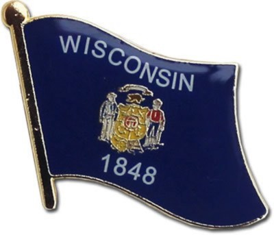 #ad #ad State of Wisconsin WI Flag Bike Motorcycle Hat Cap lapel Pin $7.24