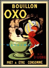 OXO 1930 French Bouillon Vintage Poster Print Retro Style KItchen Wall Art