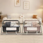 Portable Electric Baby Swing Cradle Bassinet Rocking Crib Infant W/ Bluetooth