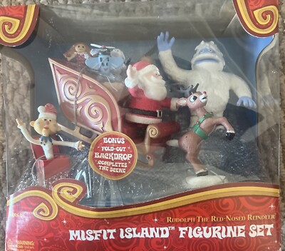 Rudolph The Red Nose Reindeer MISFIT ISLAND FIGURINE SET CHRISTMAS NIB ...