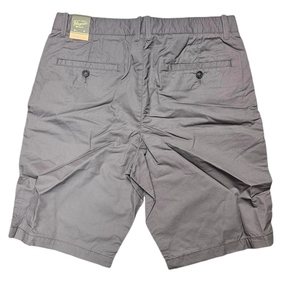 Original Penguin Basic Coton Shorts Castlerock Gris Été Hommes Décontracté Chino - Photo 2/4