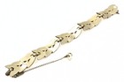 Monet Signed Designer Textured Gold Tone Link Articulated Bracelet
