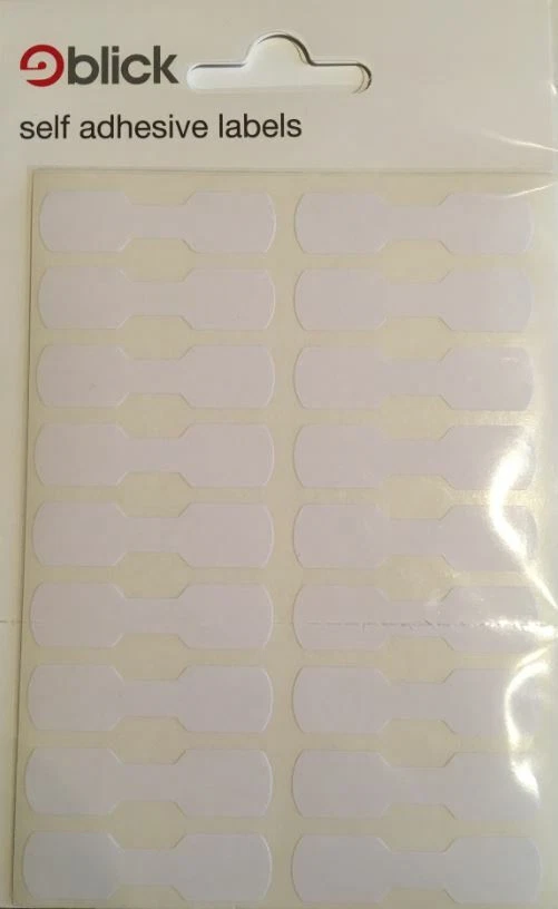BLICK 360 Price Labels Dumbell Tags White Jewellery Tags 10mm x 38mm Self Adhesive