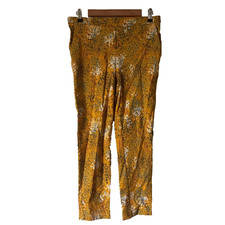 Jules Leopold Crop Pants Women's Size Medium Yellow Blue Abstract Pull On