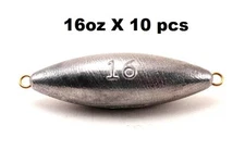 16oz Inline Trolling Torpedo Fishing Sinker - 10 Pieces