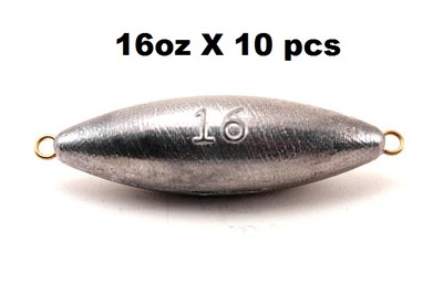 16oz Inline Trolling Torpedo Fishing Sinker 10 Pieces
