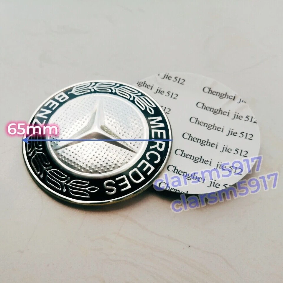 Juego de 4 calcomanías adhesivas negras para tapa central rueda corona 65 mm para Mercedes Benz Foto 3 de 4