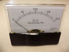 Dc. Panel METER 0 - 2 Kv Kilovolts  4" X 3 1/2" NEW CB Radio Ham Amp Amplifier