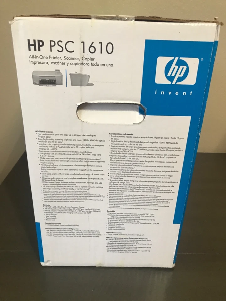 New In Sealed Box HP PSC 1610 All-In-One Inkjet Printer Scanner Copier Silver - Image 3 of 4