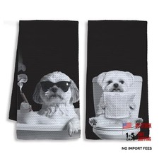 Shih Tzu Bathroom Hand Towels - Funny - Dog Mom Dad Lover Gifts